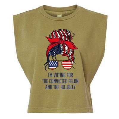 IM Voting For The Felon & The Hillbilly 2024 Pro Trump Meme Garment-Dyed Women's Muscle Tee