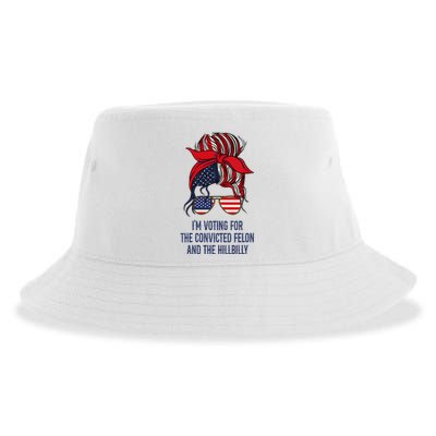 IM Voting For The Felon & The Hillbilly 2024 Pro Trump Meme Sustainable Bucket Hat