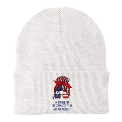 IM Voting For The Felon & The Hillbilly 2024 Pro Trump Meme Knit Cap Winter Beanie