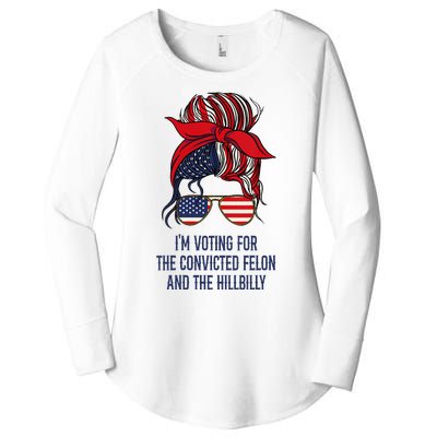 IM Voting For The Felon & The Hillbilly 2024 Pro Trump Meme Women's Perfect Tri Tunic Long Sleeve Shirt