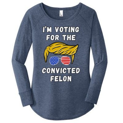 IM Voting For The Convicted Felon Funny Election 2024 Women's Perfect Tri Tunic Long Sleeve Shirt