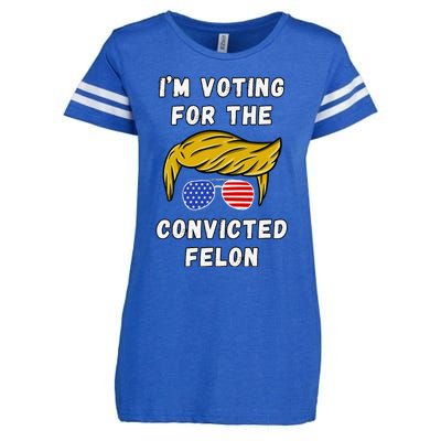 IM Voting For The Convicted Felon Funny Election 2024 Enza Ladies Jersey Football T-Shirt