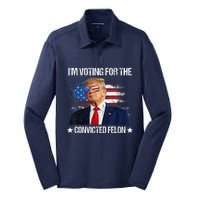 IM Voting For The Convicted Felon Funny Pro 2024 Silk Touch Performance Long Sleeve Polo