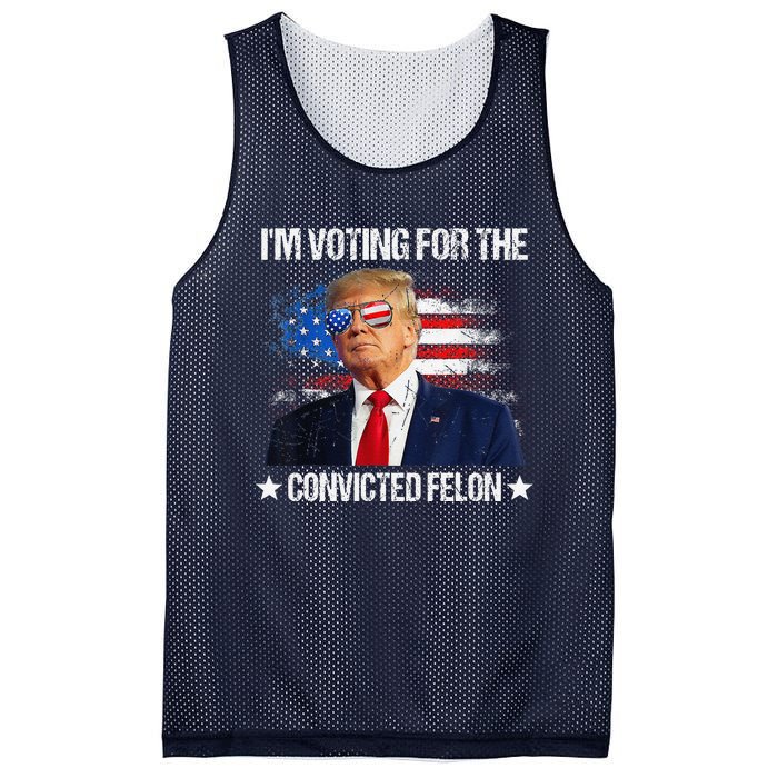 IM Voting For The Convicted Felon Funny Pro 2024 Mesh Reversible Basketball Jersey Tank