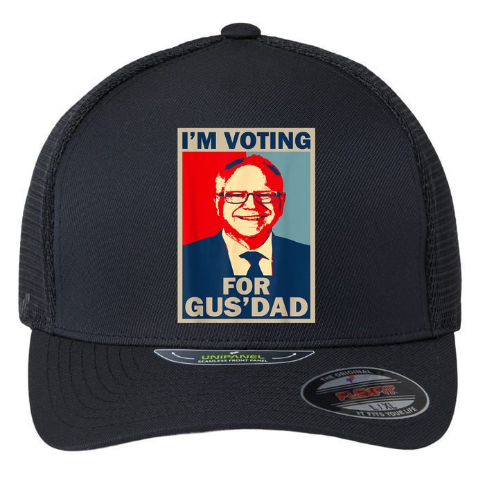 IM Voting For Gus Dad Vote Tim Walz 2024 Flexfit Unipanel Trucker Cap