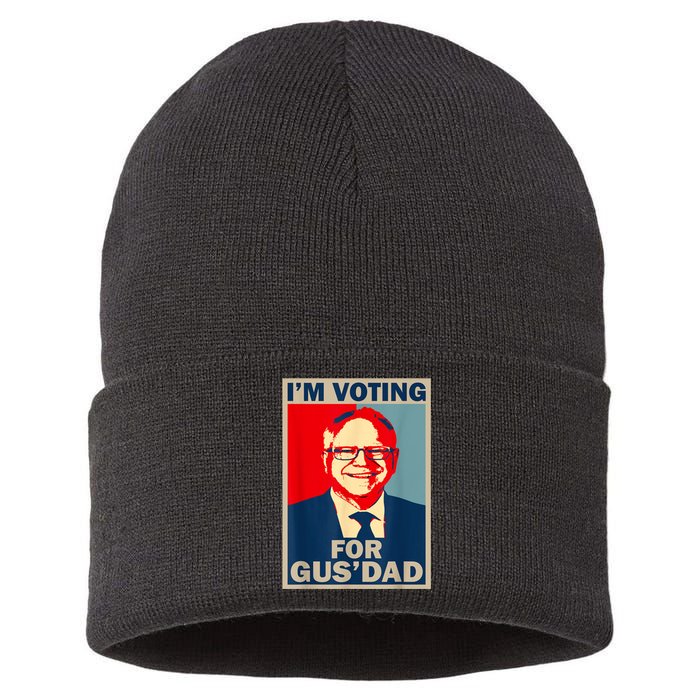 IM Voting For Gus Dad Vote Tim Walz 2024 Sustainable Knit Beanie