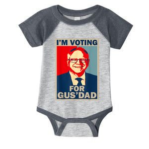 IM Voting For Gus Dad Vote Tim Walz 2024 Infant Baby Jersey Bodysuit