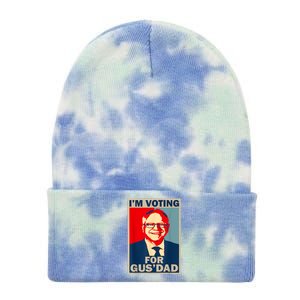 IM Voting For Gus Dad Vote Tim Walz 2024 Tie Dye 12in Knit Beanie