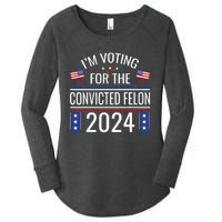 IM Voting For The Convicted Fellon 2024 Us Flag Pro Trump Women's Perfect Tri Tunic Long Sleeve Shirt