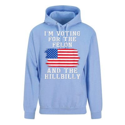 I’M Voting For The Felon & The Hillbilly Trump 2024 Gift Unisex Surf Hoodie