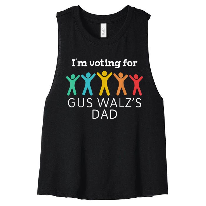 IM Voting For Gus Walz Dad Harris Walz 2024 Women's Racerback Cropped Tank