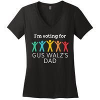 IM Voting For Gus Walz Dad Harris Walz 2024 Women's V-Neck T-Shirt