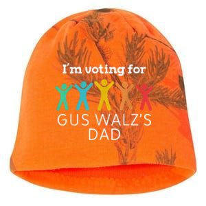 IM Voting For Gus Walz Dad Harris Walz 2024 Kati - Camo Knit Beanie