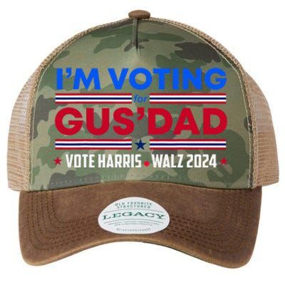 IM Voting For Gus Dad Vote Harris Walz 2024 Pres And Vice Legacy Tie Dye Trucker Hat