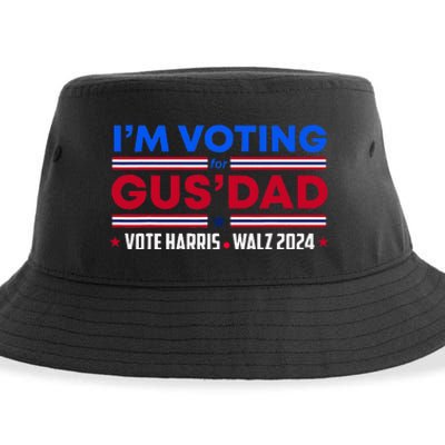 IM Voting For Gus Dad Vote Harris Walz 2024 Pres And Vice Sustainable Bucket Hat