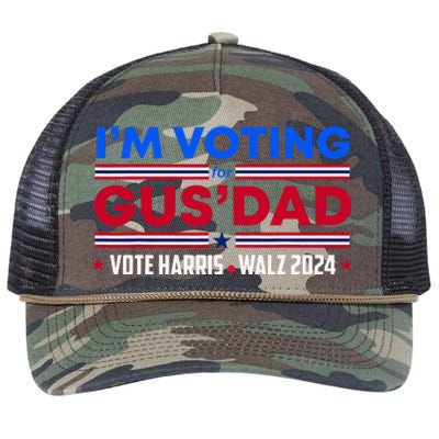 IM Voting For Gus Dad Vote Harris Walz 2024 Pres And Vice Retro Rope Trucker Hat Cap