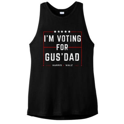 IM Voting For Gus Dad Vote Harris Walz 2024 Pres And Vice Ladies PosiCharge Tri-Blend Wicking Tank