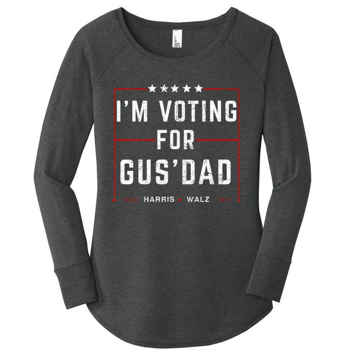 IM Voting For Gus Dad Vote Harris Walz 2024 Pres And Vice Women's Perfect Tri Tunic Long Sleeve Shirt