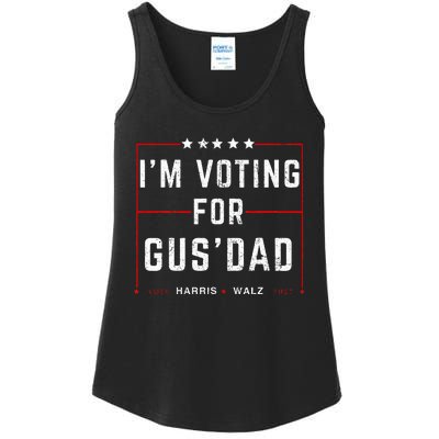 IM Voting For Gus Dad Vote Harris Walz 2024 Pres And Vice Ladies Essential Tank