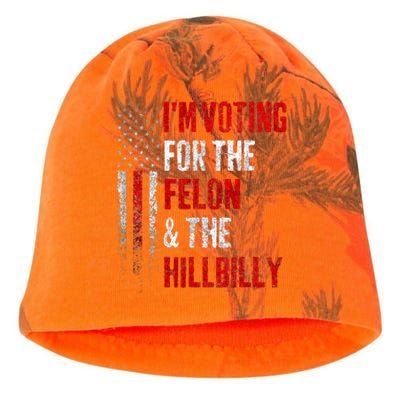 IM Voting For The Felon & The Hillbilly 2024 Pro Trump Meme Kati - Camo Knit Beanie