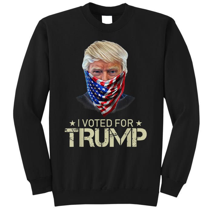 I Voted For Trump USA Flag Patriots Vintage Retro Sweatshirt