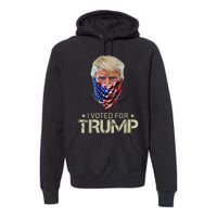 I Voted For Trump USA Flag Patriots Vintage Retro Premium Hoodie