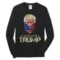 I Voted For Trump USA Flag Patriots Vintage Retro Tall Long Sleeve T-Shirt