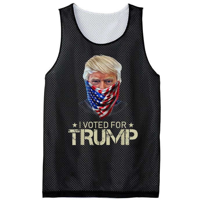 I Voted For Trump USA Flag Patriots Vintage Retro Mesh Reversible Basketball Jersey Tank