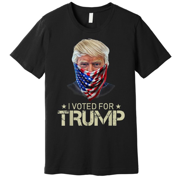 I Voted For Trump USA Flag Patriots Vintage Retro Premium T-Shirt