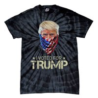 I Voted For Trump USA Flag Patriots Vintage Retro Tie-Dye T-Shirt