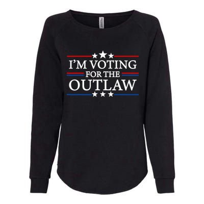 IM Voting For The Outlaw Wanted For President Trump 2024 Womens California Wash Sweatshirt