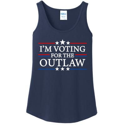 IM Voting For The Outlaw Wanted For President Trump 2024 Ladies Essential Tank