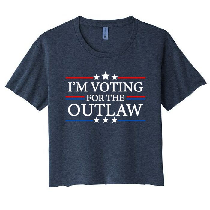 IM Voting For The Outlaw Wanted For President Trump 2024 Women's Crop Top Tee