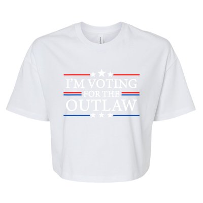 IM Voting For The Outlaw Wanted For President Trump 2024 Bella+Canvas Jersey Crop Tee