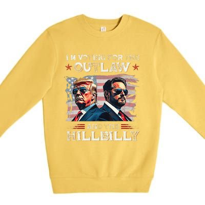 IM Voting For The Outlaw And The Hillbilly Trump Vance 2024 Premium Crewneck Sweatshirt