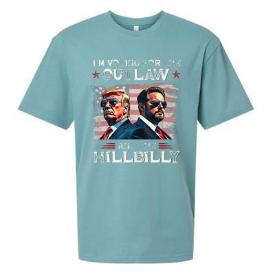 IM Voting For The Outlaw And The Hillbilly Trump Vance 2024 Sueded Cloud Jersey T-Shirt