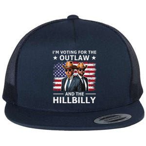 IM Voting For The Outlaw And The Hillbilly Trump Vance 2024 Flat Bill Trucker Hat