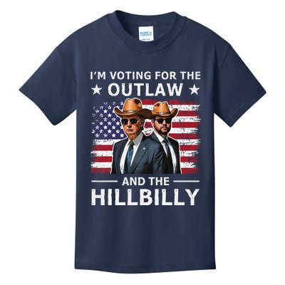 IM Voting For The Outlaw And The Hillbilly Trump Vance 2024 Kids T-Shirt