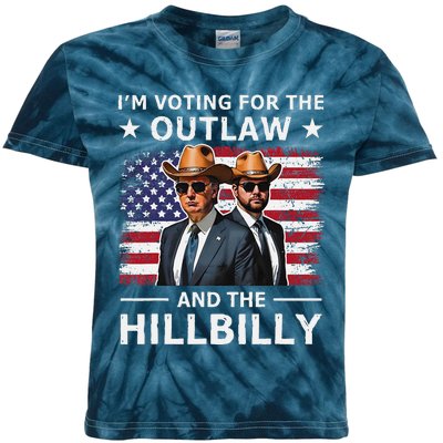 IM Voting For The Outlaw And The Hillbilly Trump Vance 2024 Kids Tie-Dye T-Shirt