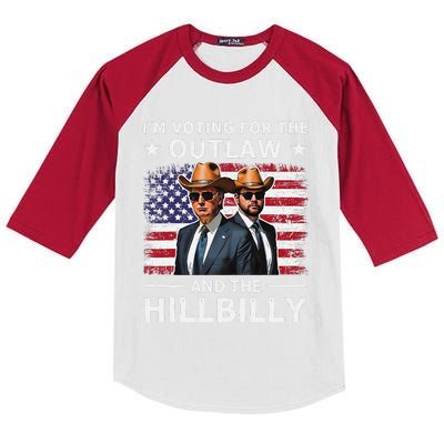 IM Voting For The Outlaw And The Hillbilly Trump Vance 2024 Kids Colorblock Raglan Jersey