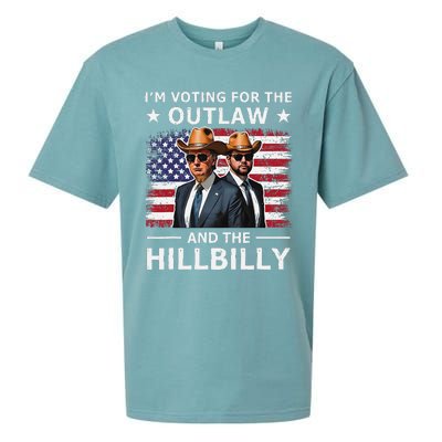 IM Voting For The Outlaw And The Hillbilly Trump Vance 2024 Sueded Cloud Jersey T-Shirt