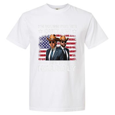 IM Voting For The Outlaw And The Hillbilly Trump Vance 2024 Garment-Dyed Heavyweight T-Shirt