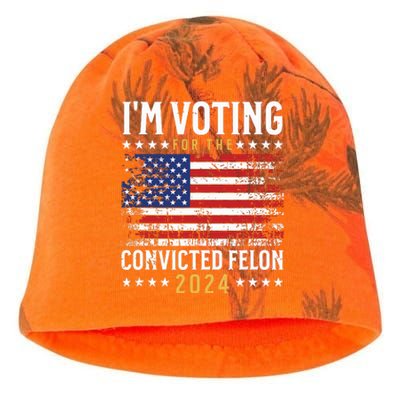 Im Voting Felon 2024 Voting For Felon Convicted Felon Kati - Camo Knit Beanie