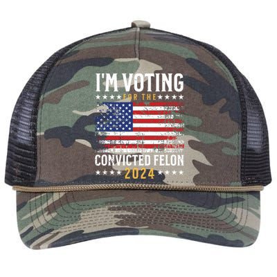 Im Voting Felon 2024 Voting For Felon Convicted Felon Retro Rope Trucker Hat Cap