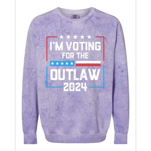 IM Voting For The Outlaw Maga Donald Trump 2024 Election Meaningful Gift Colorblast Crewneck Sweatshirt