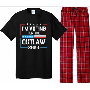 IM Voting For The Outlaw Maga Donald Trump 2024 Election Meaningful Gift Pajama Set