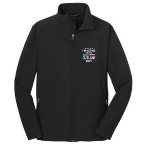 IM Voting For The Outlaw Maga Donald Trump 2024 Election Meaningful Gift Core Soft Shell Jacket