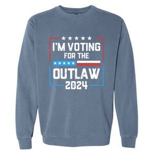 IM Voting For The Outlaw Maga Donald Trump 2024 Election Meaningful Gift Garment-Dyed Sweatshirt