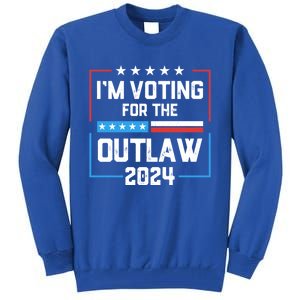 IM Voting For The Outlaw Maga Donald Trump 2024 Election Meaningful Gift Tall Sweatshirt