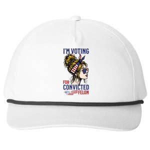 Im Voting For A Convicted Felon In 2024 Women Messy Bun Snapback Five-Panel Rope Hat